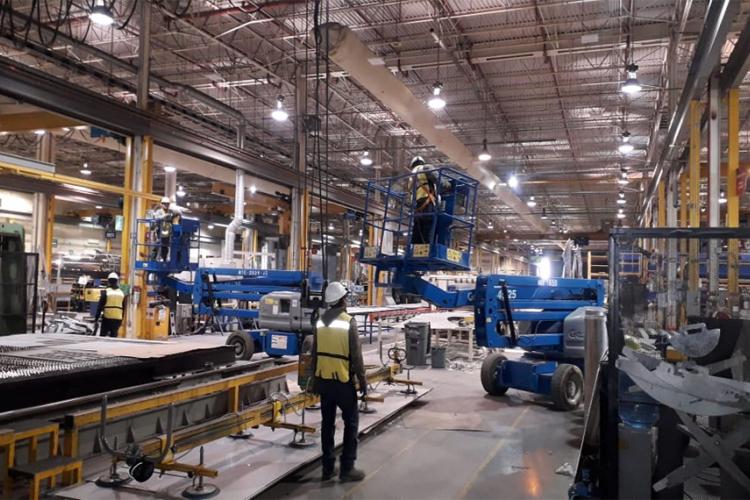 Men working in a factory