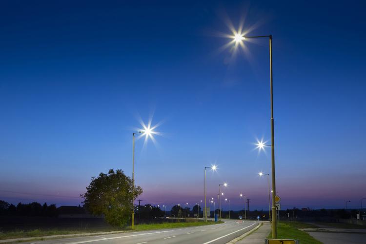 Street lights at night