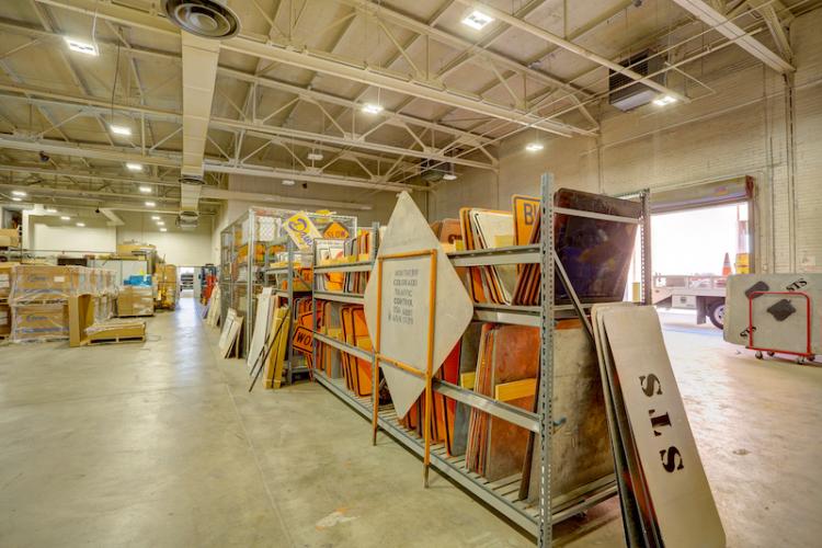 Factory interior with products